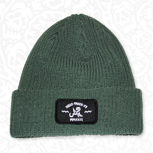 Comfortable, mid-low profile ribbed knit, made-in-Canada toque/beanie, 100% acrylic, 8" with folded cuff. Available in 7 colors. Soft, durable, with an embroidered patch on the cuff. Manufactured in Quebec, finished in Alberta, Canada.