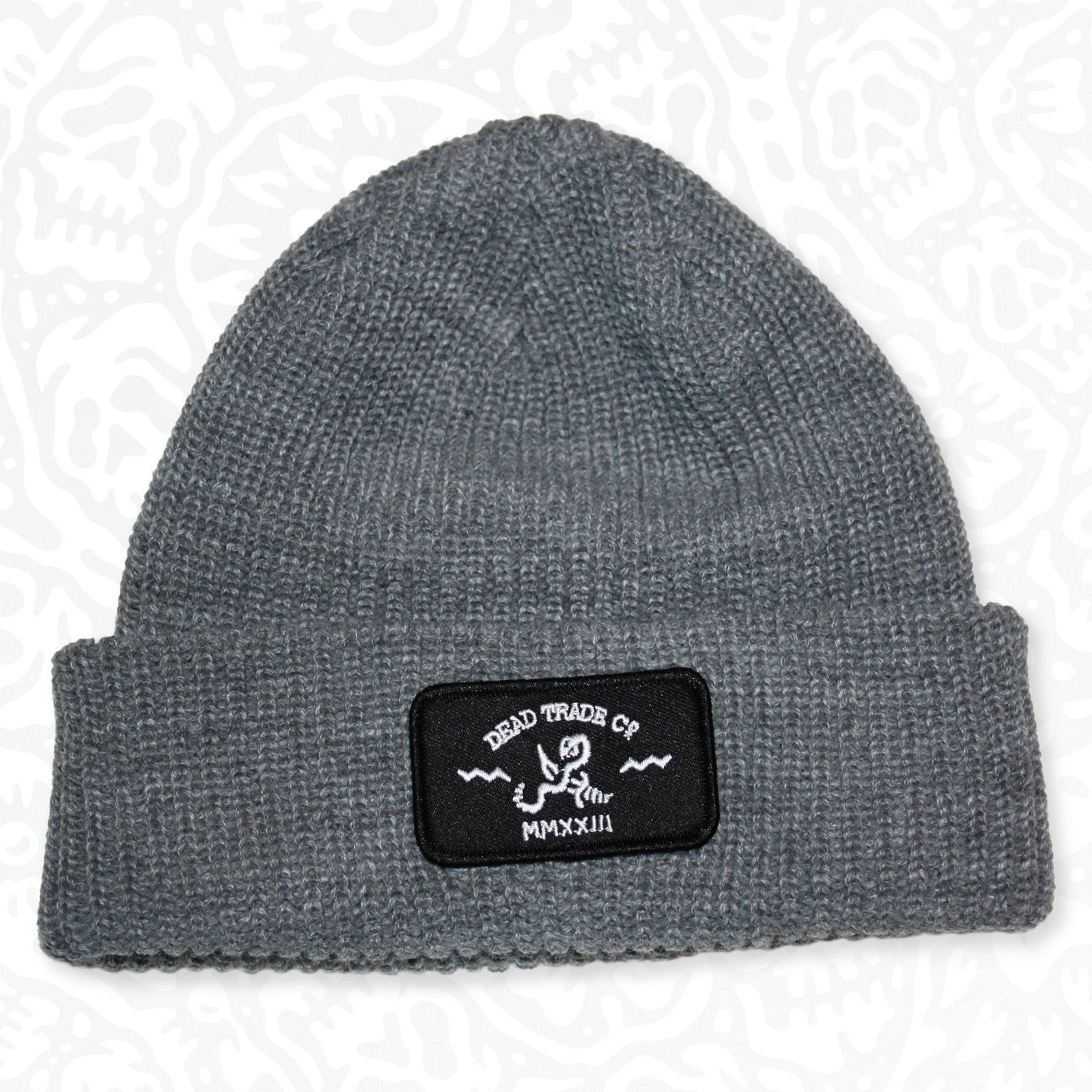 Comfortable, mid-low profile ribbed knit, made-in-Canada toque/beanie, 100% acrylic, 8" with folded cuff. Available in 7 colors. Soft, durable, with an embroidered patch on the cuff. Manufactured in Quebec, finished in Alberta, Canada.