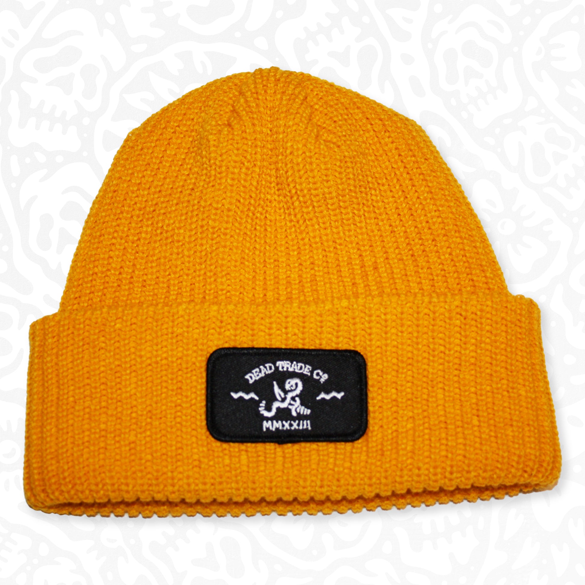 Comfortable, mid-low profile ribbed knit, made-in-Canada toque/beanie, 100% acrylic, 8" with folded cuff. Available in 7 colors. Soft, durable, with an embroidered patch on the cuff. Manufactured in Quebec, finished in Alberta, Canada.